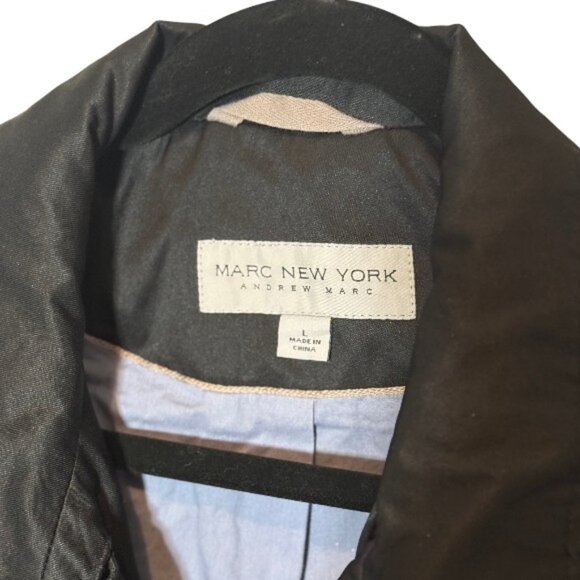Marc New York by Andrew Marc utility button front jacket black women's size L - Picture 2 of 3